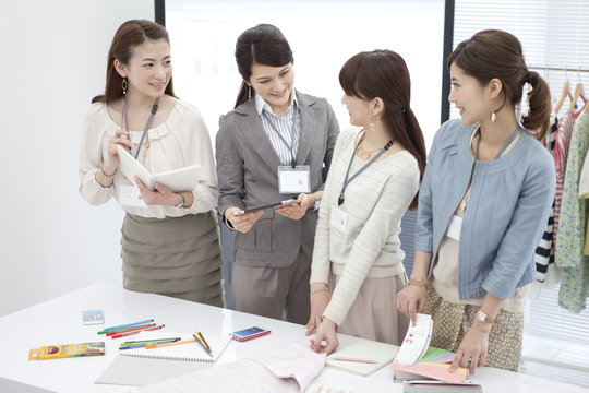 Four businesswomen in a meeting