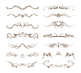 Obraz premium Ornamental dividers set on white background. Classic, floral and ethnic ornaments. Embroidery.