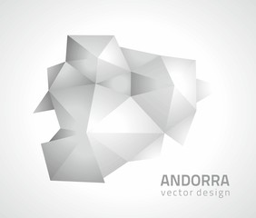 Andorra grey vector mosaic 3d grapfic polygonal map