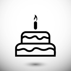 cake with candles icon stock vector illustration flat design