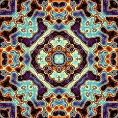 Photo sur Plexiglas Tuiles marocaines Motif symétrique abstrait