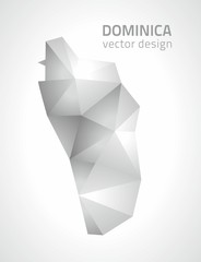 Dominica polygonal 3d mosaic vector grey map