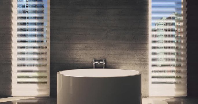 4k. Small, modern bathroom interior