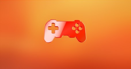 Game Console Red 3d Icon