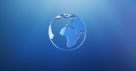 Earth Blue 3d Icon