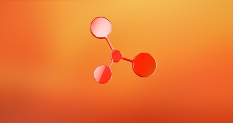 Molecule Red 3d Icon