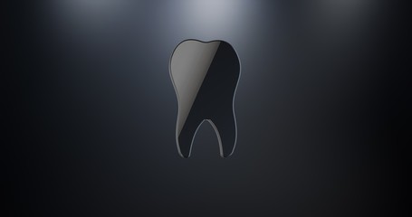 Tooth Black 3d Icon