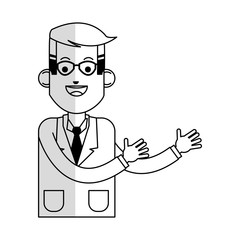 businessman with stretched arms  icon image vector illustration design 