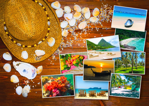 The travel, tourism concept - collage of Thailand images