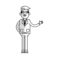 businessman waving hand icon image vector illustration design 