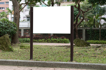 Fototapeta premium Street, Banner - Sign, Lighting Equipment, Billboard, Advertisement,Large blank billboard on a street wall, banners with room to add your own text