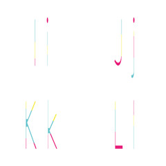 Letters I, J, K, L colored
