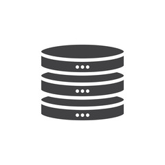 Database icon vector, filled flat sign, solid pictogram isolated on white. Server symbol, logo illustration. Pixel perfect