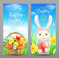 Easter vertical banners. Vector design set. 