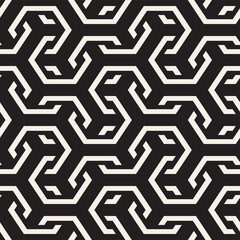 Vector Seamless Interlacing Lines Pattern. Repeating Geometric Background With Hexagonal Lattice.