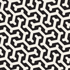 Vector Seamless Interlacing Lines Pattern. Repeating Geometric Background With Hexagonal Lattice.