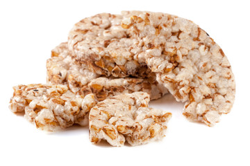 Grain crispbreads isolated on white background