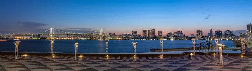 Fototapete Harumi Wharf und Tokyo Nachtsichtpanorama © Faula Photo Works