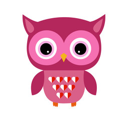 Cute Owl Vector Girl with Heart
