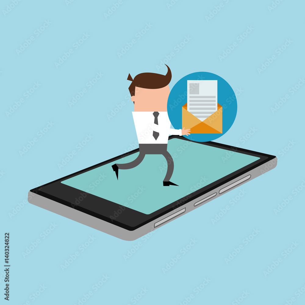 Poster instant messaging related icons image vector illustration design
