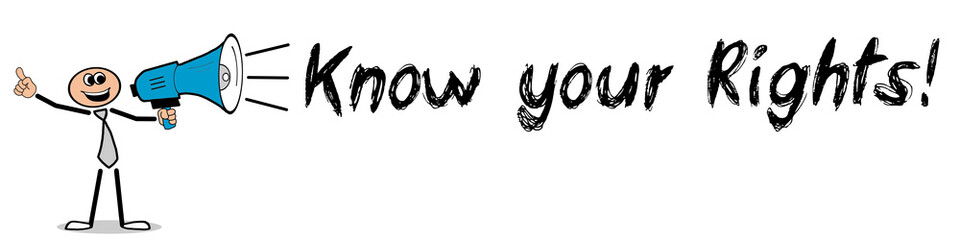 Obraz premium Know your Rights! / Mann mit Megafon