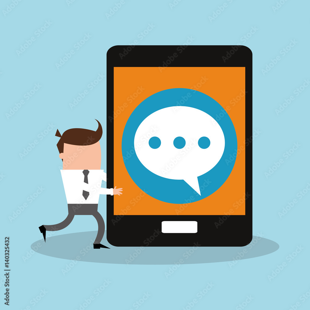 Poster instant messaging related icons image vector illustration design