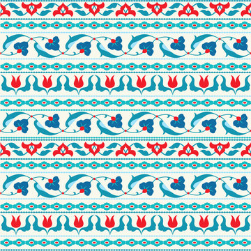 Striped floral ornament in eastern style