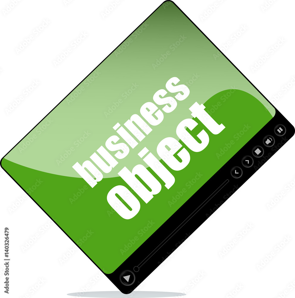 Aufkleber video player for web with business object words