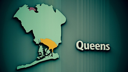Obraz premium Queens Map Shape