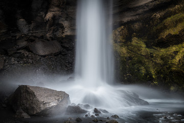 Obraz premium The Secret Waterfall of Kvernufoss in Southern Iceland.