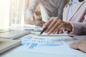 Business concept discussing successful teamwork.