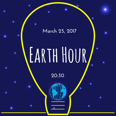 Obraz na płótnie Canvas Earth Hour environmental movement illustration