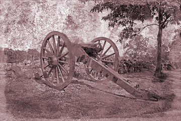 Fototapeta na wymiar Simulated old phtograph of Gettysburg Battlefield 
