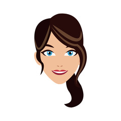 handsome woman cartoon icon over white background. colorful design. vector illustration