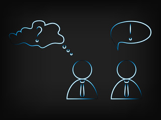 vector of business men sharing opinions