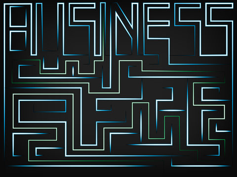 vector of the word Business turning into a maze