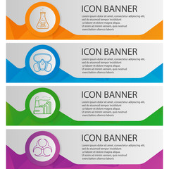 Naklejka premium Industrial pollution banner templates set