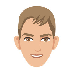 good looking man face cartoon icon over white background. colorful design. vector illustration