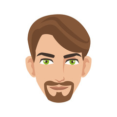 good looking man face cartoon icon over white background. colorful design. vector illustration