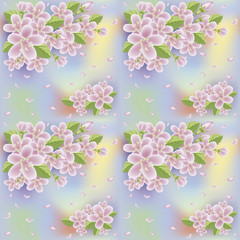 Spring sakura seamless wallpaper, vector illustration