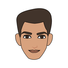 face of handsome olive skin young man icon image vector illustration design 