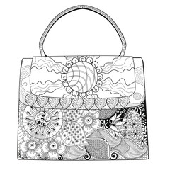 Bag. Coloring for relaxation. Fashion. 