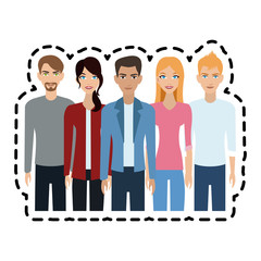 group of atractive men and women icon image vector illustration design 
