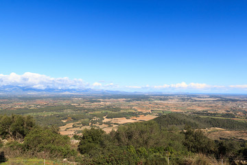 Majorca panorama, Serra de Tramuntana mountains and Mediterranean Sea, Spain