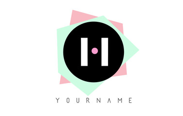 H Geometric Shapes Logo Design with Pastel Colors.