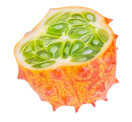 Kiwano, horned melon isolated on white background