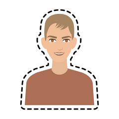 face of handsome young man icon image vector illustration design 