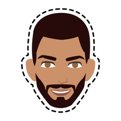 face of handsome bearded  olive skin young man icon image vector illustration design 