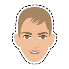 face of handsome young man icon image vector illustration design 