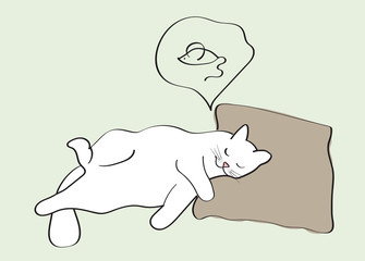 Sleeping cat dreaming about mouse